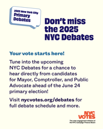 A debates graphic with the offices on the ballot listed