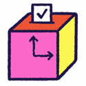 a ballot box and clock merged gif