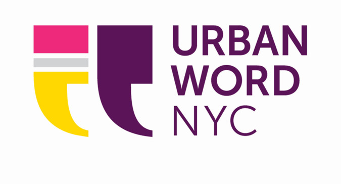 A logo with the words Urban Word and an apostrophe written in pink, purple and yellow.