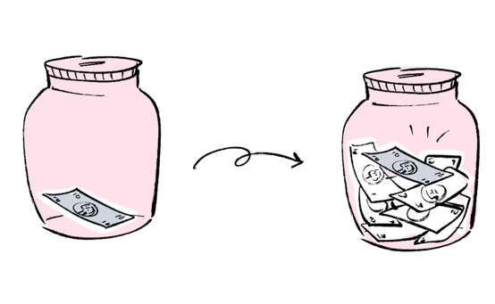 Illustration demonstrating the 8 to 1 match for the Matching Funds Program​​ 