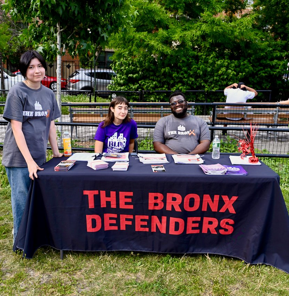 The Bronx Defenders tabling.
