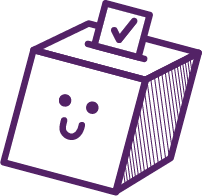 Illustration of Ballot box with face